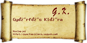 Gyárfás Klára névjegykártya