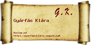 Gyárfás Klára névjegykártya