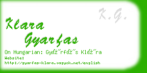 klara gyarfas business card